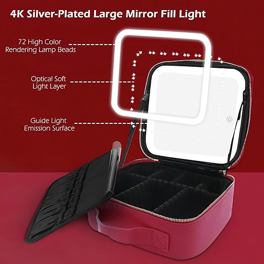 MOMIRA Travel Makeup Bag – Beige | حقيبة مكياج للسفر سعة كبيرة مقاومة للماء